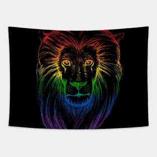 Rainbow Lion Art Tapestry