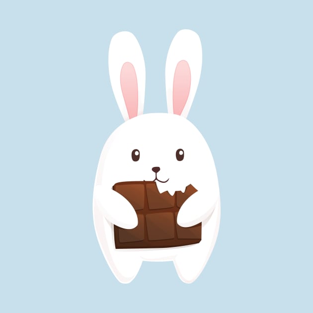 Little cute bunny with chocolate by Olya Yatsenko