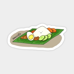 Nasi lemak on banana leaf Magnet