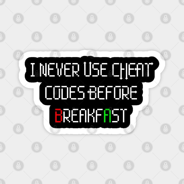 Konami Code I Never Use Cheat Codes Magnet by Cheat Code Creations