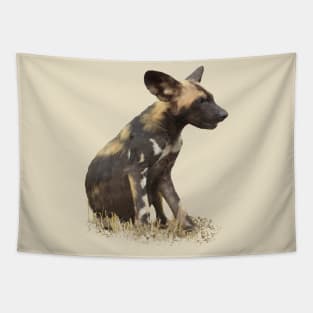 Wilddog - Dog - Sepia - Africa Tapestry