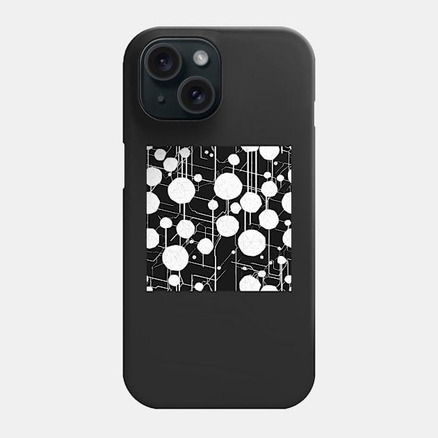 Electronic white lights pattern Phone Case by SJG-digital