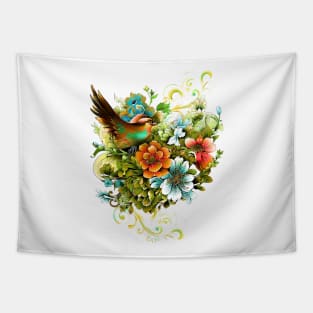 The beauty of birds and flowers together Tapestry