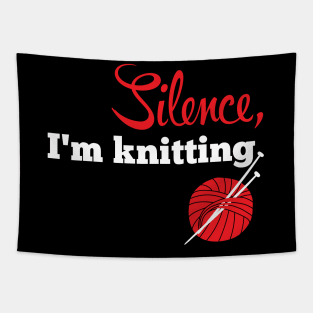 Silence, I'm knitting (white) Tapestry