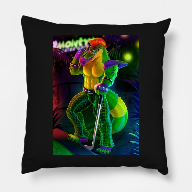 Monty's Gator Golf Pillow by pigdragon