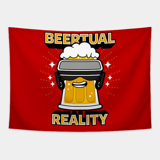 Beertual Reality Funny Cute Virtual Reality VR Meme Gift For Beer Lovers Tapestry by Originals By Boggs