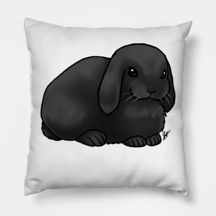 Small Mammal - Rabbit - Holland Lop Black Pillow