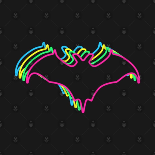 Bat 80s Neon by Nerd_art