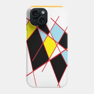 Geometric white black and yellow Phone Case