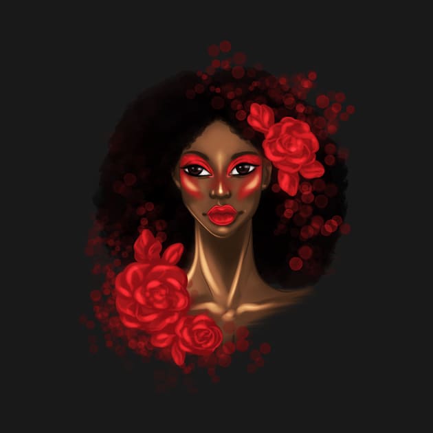 Black Girl Afro Roses Unapologetically Black by Ebony Rose 