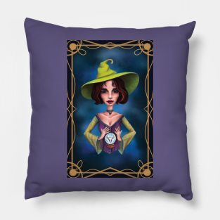 Chocolate hair taurus witch Pillow