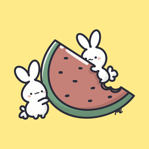 kawaii bunnies in summer mood by Sugar Bubbles 