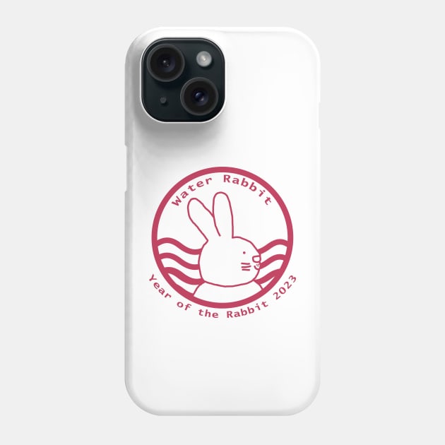 Cute Year of the Rabbit 2023 in Viva Magenta Phone Case by ellenhenryart