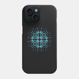 Aqua Geometric Mandala Pattern Phone Case