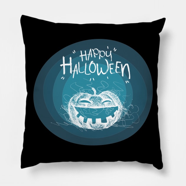 Halloween Scary Evil Pumpkin Funny Pumpkin Head Pillow by BadrBrand