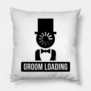 Groom Loading (Stag Night / Bachelor Party / Black) Pillow