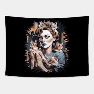 cats gift lover cat lady Tapestry