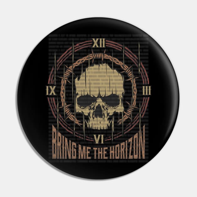 Bring Me the Horizon Vintage Skull Pin by darksaturday