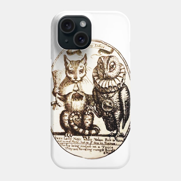 Night Rambling Ladies THE CAT AND THE OWL Phone Case by BulganLumini