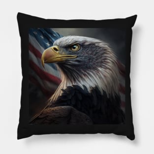 Traditional American Eagle with the Flag Pillow