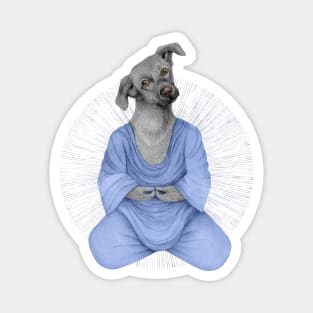 almost meditating dog 2 Magnet