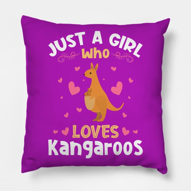 Just a Girl Who Loves Kangaroos Gift Pillow by aneisha