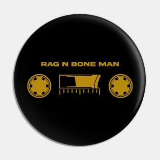 60s cassette with text Bone Man Pin