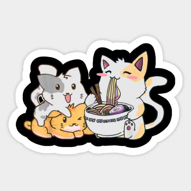 Get Wallpaper Kawaii Neko Ramen Anime Cat Noodles Anime Lovers Aufkleber For Android
