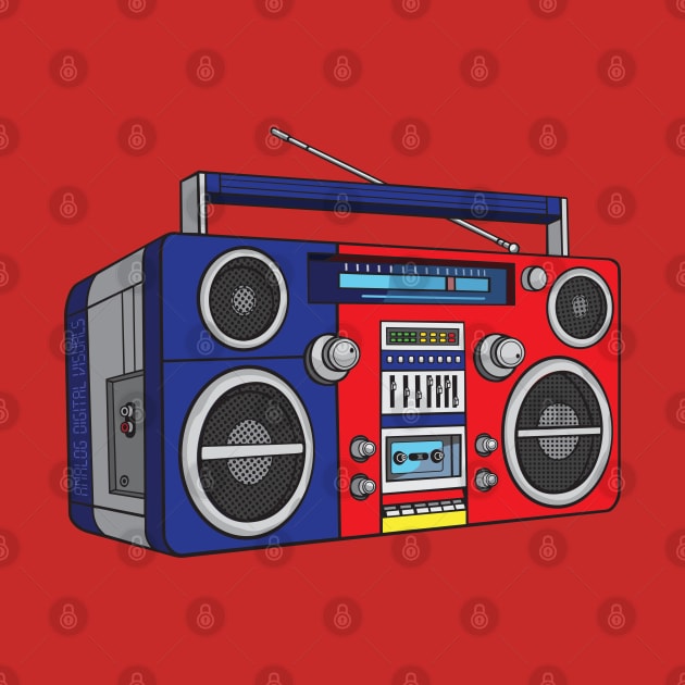 Boombox (Red + Cosmic Cobalt Colorway) Analog / Music by Analog Digital Visuals