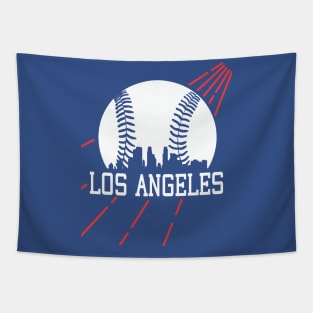 Vintage Los Angeles LA Skyline Baseball Sunshine For Gameday Tapestry