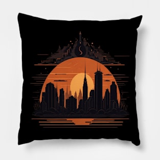 sunset city Pillow