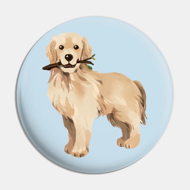 Golden Retriever Pin by RainbowAndJackson