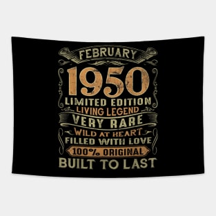 Vintage 70 Years Old February 1950 70th Birthday Gift Ideas Tapestry