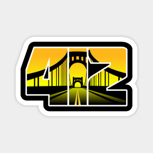 412 Black and Gold Bridge Magnet