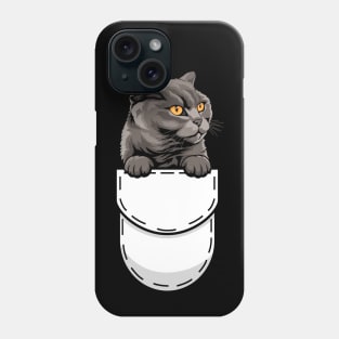 Funny British Shorthair Pocket Cat Phone Case