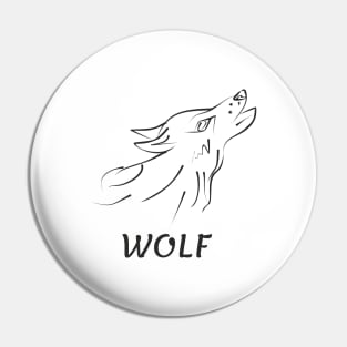 Wolf silhouette Pin