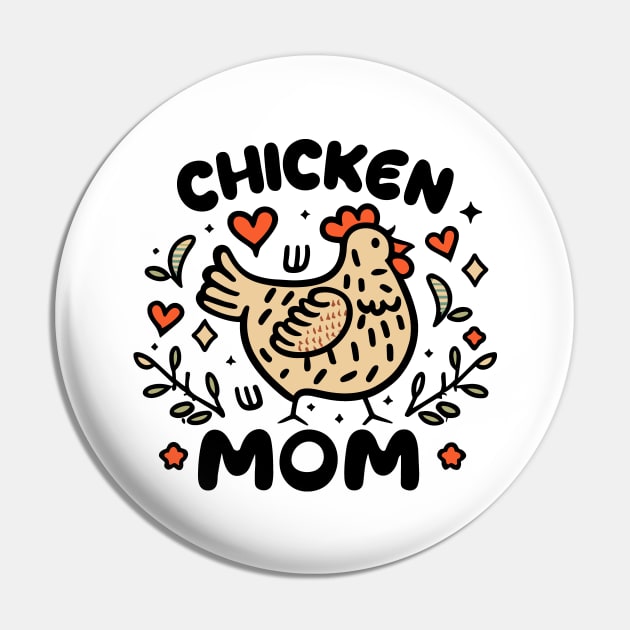 Cute "Chicken Mom" T- Shirt, Perfect Animal Lover Present, Farm Life Apparel, Chicken Lover Gift, Chicken Lady Top Pin by Indigo Lake