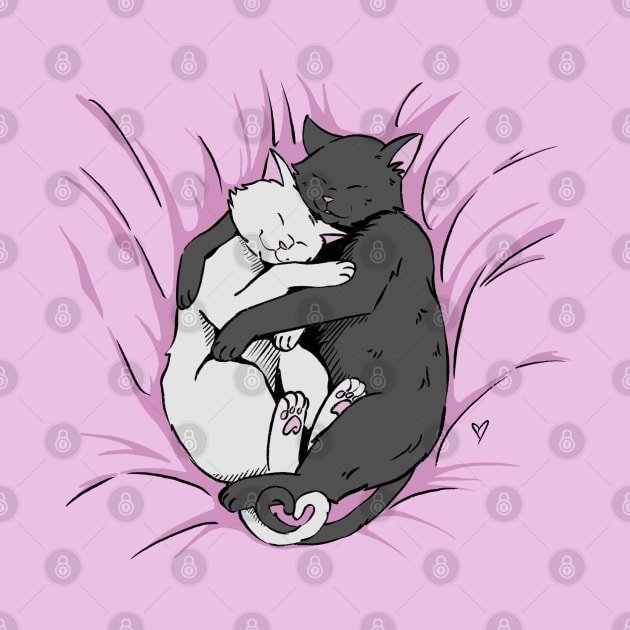 cat couple together love tenderness warm feelings by Vikki.Look