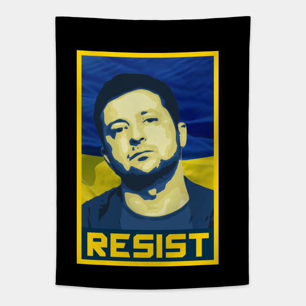 Zelensky Resist Tapestry by Nerd_art