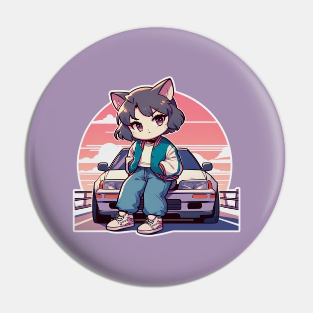 JDM Car - Neko girl - Cat Racer girl Pin by Yaydsign