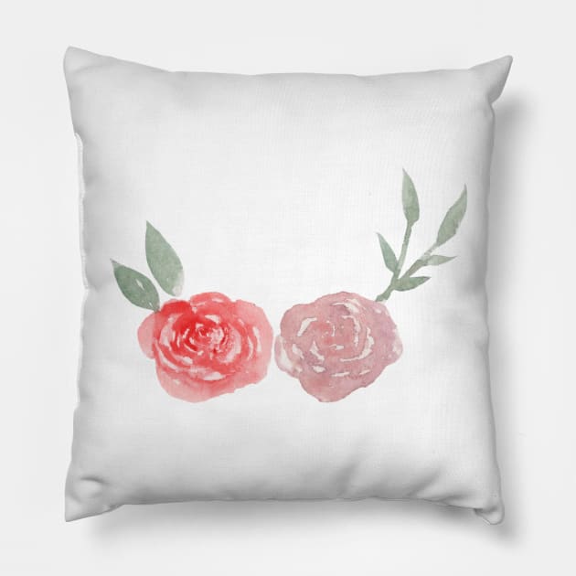 Floral watercolor Pillow by GinaaArts