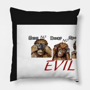 Three Wise Orangutans Pillow