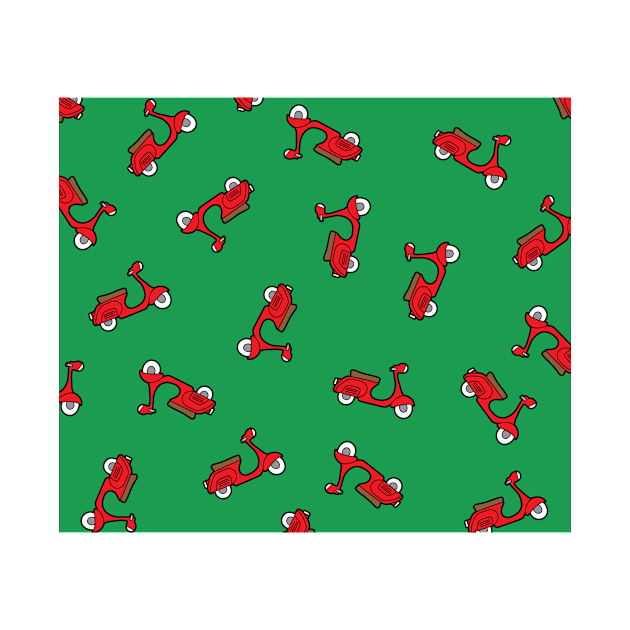 Red scooter pattern by Cathalo