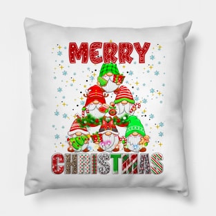 Merry Christmas Gnome Family Funny Xmas Tree Women Men Kids Pillow