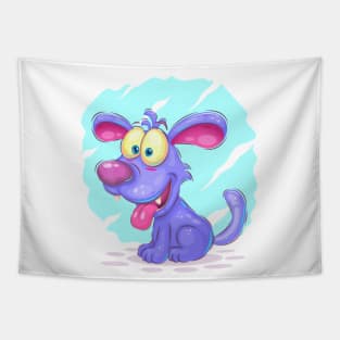 Blue cartoon puppy,  dog Tapestry