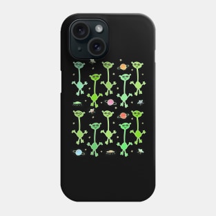 Cute Aliens in Space Pattern Phone Case