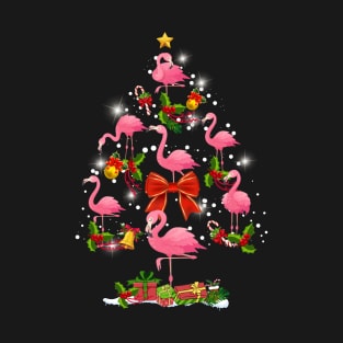 Flamingo Christmas Tree T-Shirt