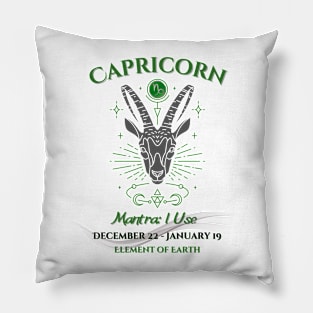 Zodiac Capricorn Mantra Pillow