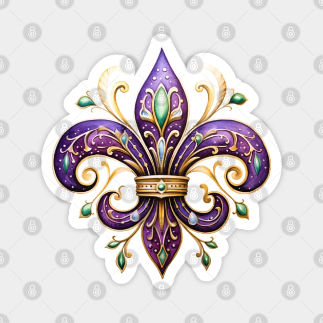 Mardi Gras Fleur de Lis Magnet by Mimeographics