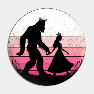 Bigfoot Walking with Princess Pink Sunset Magical  Pin